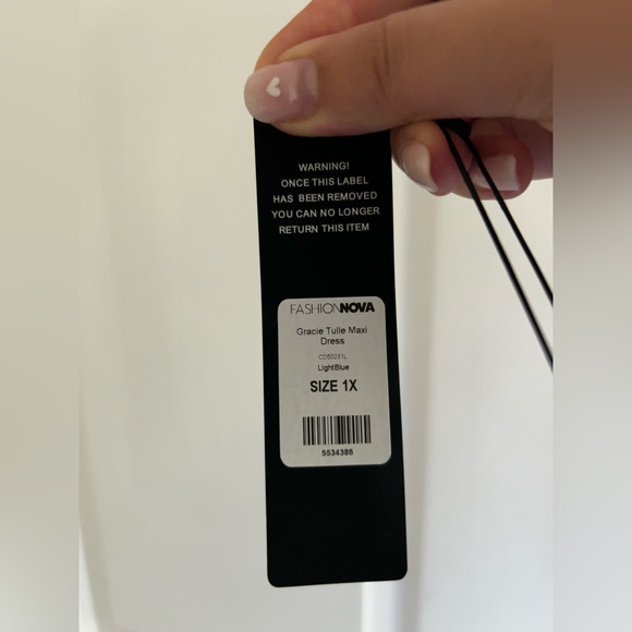 Gracie Tulle Maxi Dress - Light Blue - Picture 5 of 6